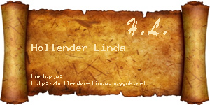 Hollender Linda névjegykártya